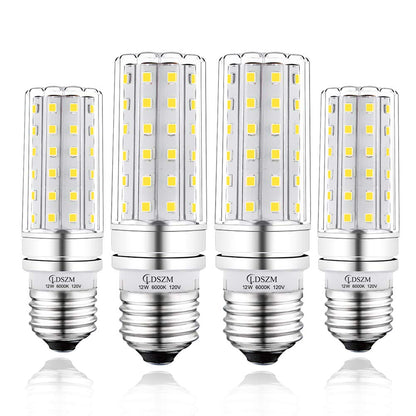 LED Light Bulb,100 Watt Equivalent 1200lm LED Bulb, 6000K Daylight LED Corn Light Bulb,12W Non-Dimmable LED Bulbs, E26/E27 Medium Base Ceiling Fan LED Corn Light Bulbs,4-Pack