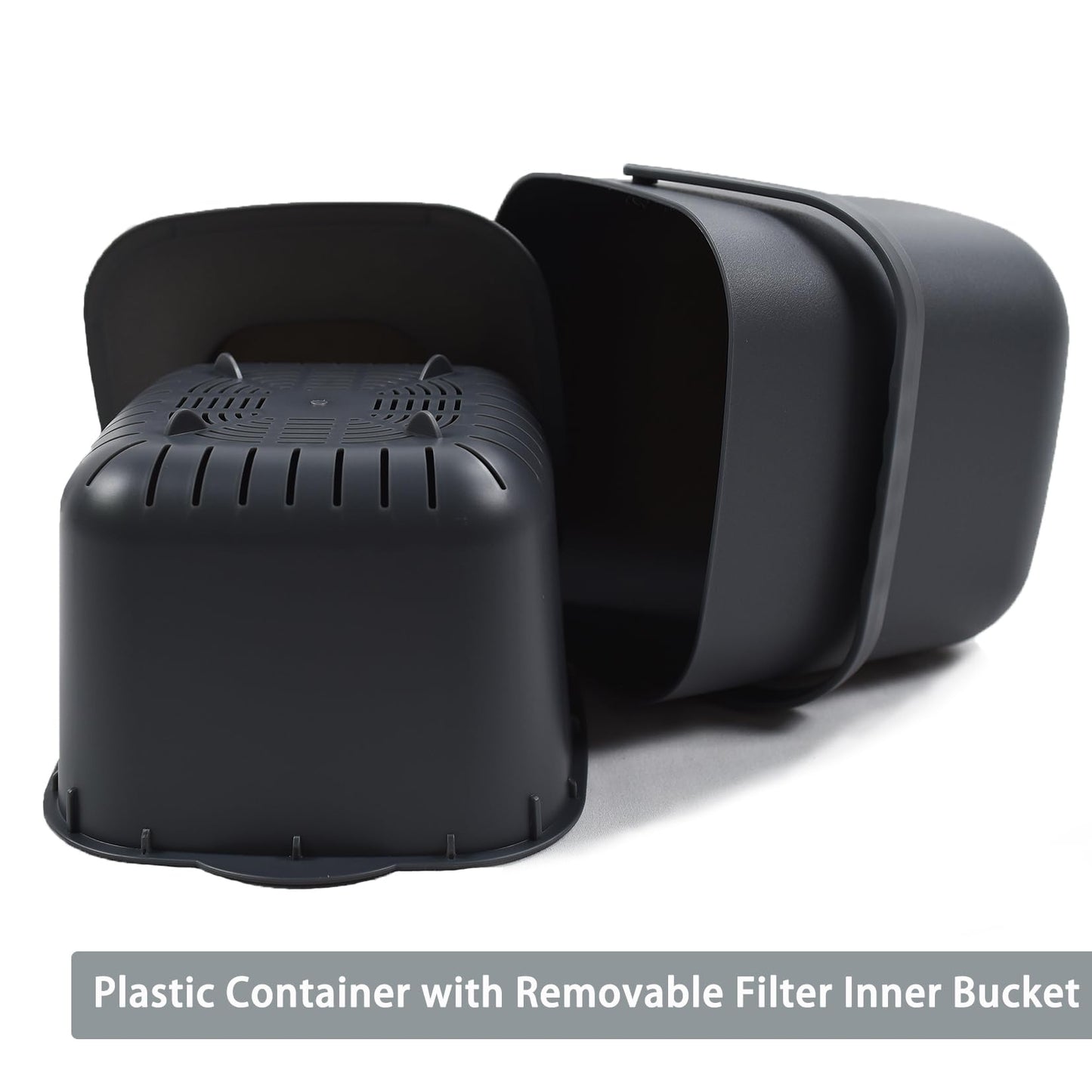 Umtiti 4 Litre Kitchen Compost Bin with Handles for Countertop Food Scrap Collection.Dary Gray-4L-CA