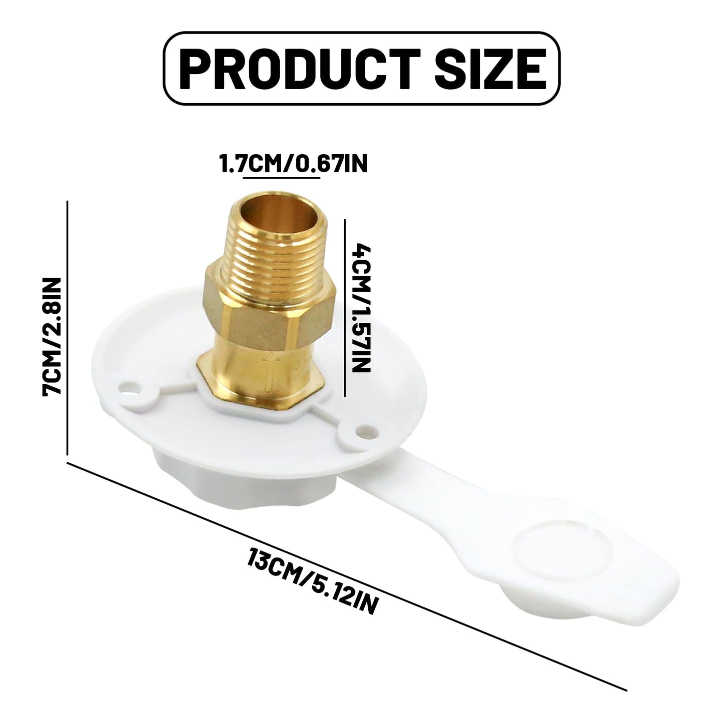 VIKKSAER RV Brass Water Inlet Connection Kit, 1/2" NPT Male with Check Valve, City Water Connection Inlet for RV Camper Motorhome Trailer Marine (6 Pieces)