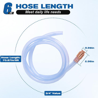 Podoy Automatic Siphon Pump, Gas/Fuel/Gasoline/Water 3/4" Shaker Siphon Hose Pump Transfer Self Priming Siphon Hose -6 Foot High Grade