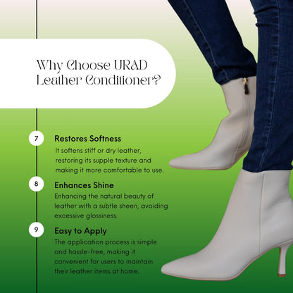 URAD Leather Conditioner 7oz Neutral – Premium Care for Leather Furniture, Shoes, Car Seats, and More!
