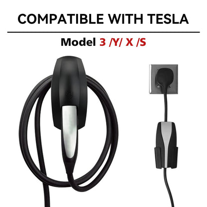 Seven Sparta Charging Cable Holder with Chassis Bracket Compatible with Tesla Model 3 Model Y Model X Model S Charger Cable Organizer Car Accessories Wall Connector (Black)