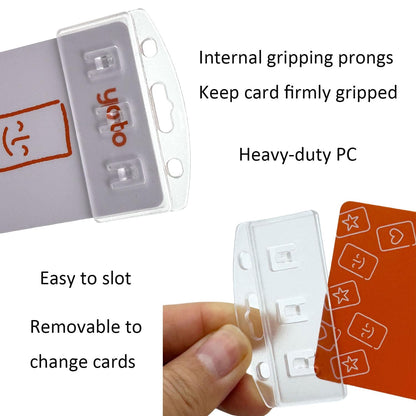 40 Pack Half Card Badge Holder for Yoto Cards 12 Ring Loops Removable Card Holder with Grippers Kids Portable Travel Carrier Card Organizer Storage Yoto Player and Mini Cards