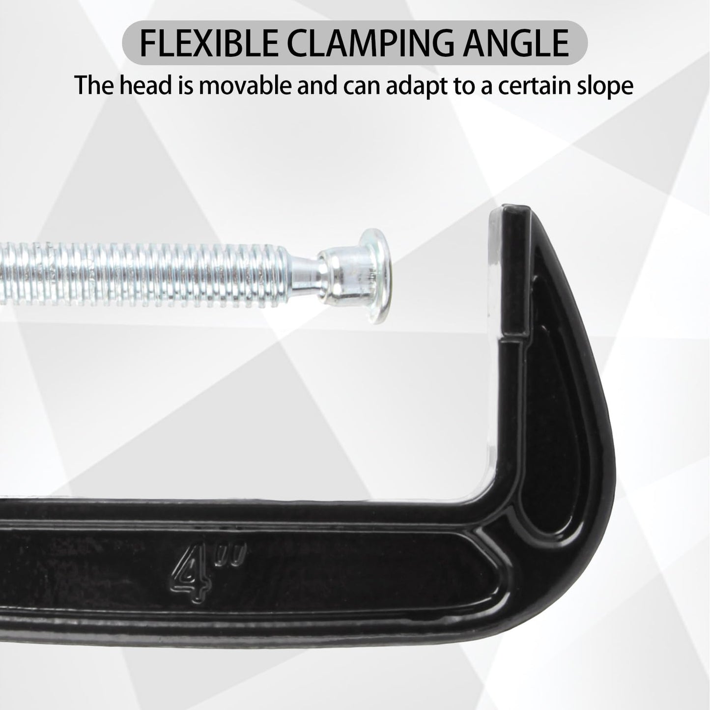 4 PCS 4 Inch C Clamps Set, Heavy-Duty C-Clamps with 4-Inch Jaw Opening, 2-3/4 Inch Throat Depth for Woodworking and Welding