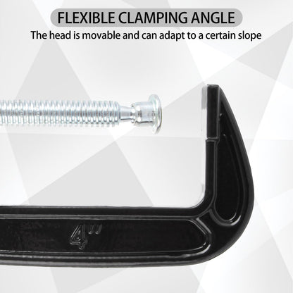 4 PCS 4 Inch C Clamps Set, Heavy-Duty C-Clamps with 4-Inch Jaw Opening, 2-3/4 Inch Throat Depth for Woodworking and Welding
