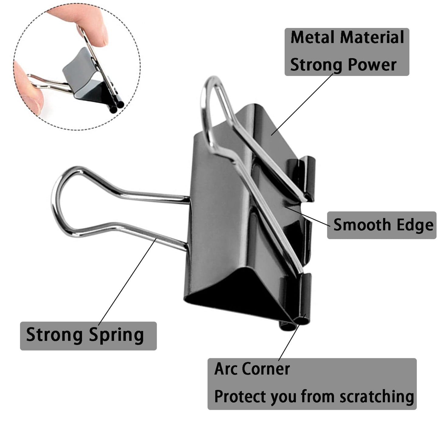 2 Inch Binder Clips(60Pcs), Large Binder Clips Heavy Duty Paper Clamps for Office and Home Supplies