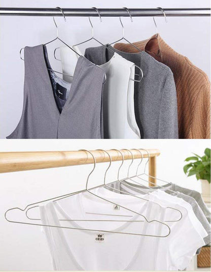 Qualsen Clothes Hangers 20 Pack Stainless Steel Strong Metal Wire Hangers Suit Hangers for Home Hotel and Clothes Store 16.5 Inch/42 cm