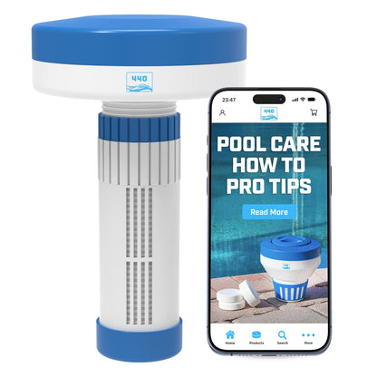 440 Mini Premium Floater Dispenser for Spa, Hot Tub and Small Pools for 1 Inch Chlorine or Bromine Tablets. (Tablets NOT Included) Adjustable Chemical Float from 0 to 13 Flow Control