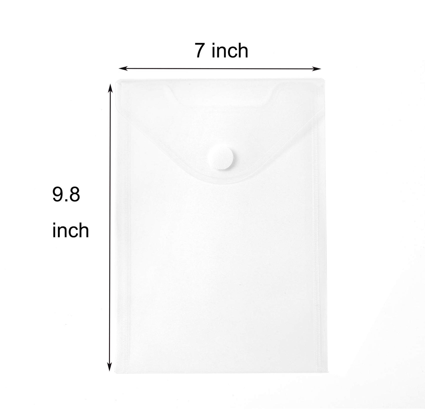 YESSART 7x9 Clear Plastic Envelopes Hook Loop Closure Receipt Stickers Storage Holder 40 Pack (clear-40 pack)