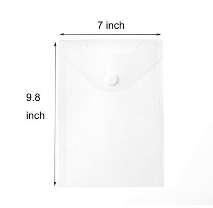 YESSART 7x9 Clear Plastic Envelopes Hook Loop Closure Receipt Stickers Storage Holder 40 Pack (clear-40 pack)