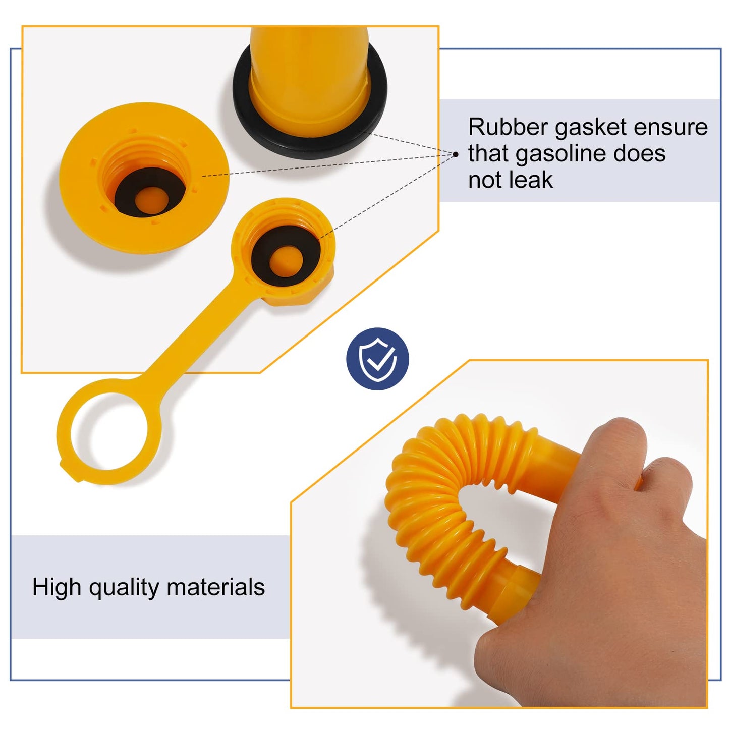 33 Pcs Gas Can Nozzle Replacement Kit, Gas Can Spouts Fits 5 Gallon Gasoline Cans, with Flexible Nozzles, Screw Collar Caps, Thicker Gasket, Spout Cap, Drill Bit and Fuel Vent Caps - for Smooth Flow