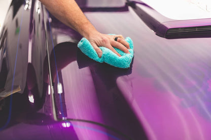 The Rag Company - Eagle Edgeless 450 - Professional Korean 70/30 Blend Super Plush Microfiber Detailing Buffing Polishing Drying Towels for Cars 16x16 in, Teal Blue (6-Pack)