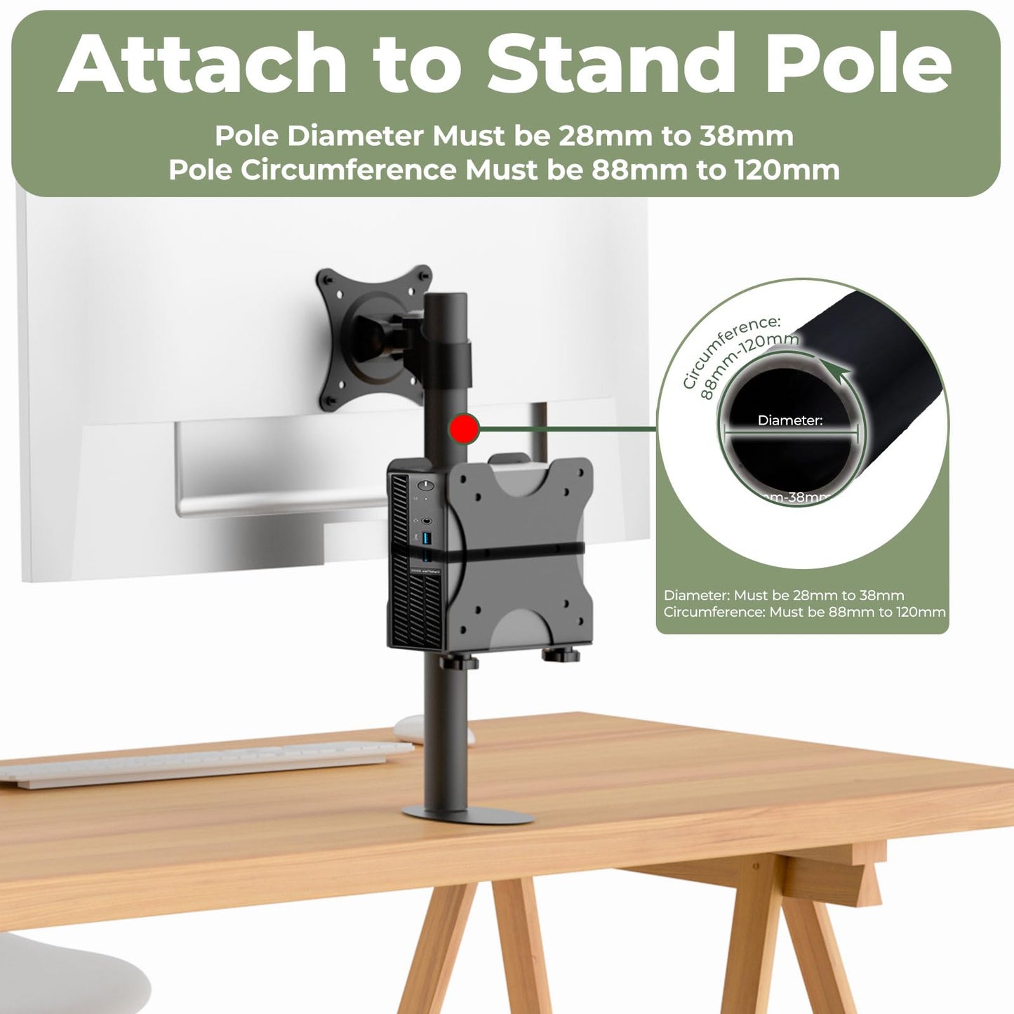 Adjustable Thin Client Mini PC Vesa Mount to Wall, Under Desk, Attached to Monitor Arm and Stand Pole for HP, Dell, ACEMAGIC Mini PC K1, T8PRO,KAMRUI AK1PLUS N95, Pinova P2, NUC and Small CPUs