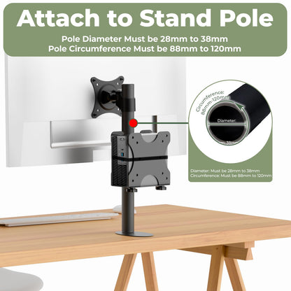Adjustable Thin Client Mini PC Vesa Mount to Wall, Under Desk, Attached to Monitor Arm and Stand Pole for HP, Dell, ACEMAGIC Mini PC K1, T8PRO,KAMRUI AK1PLUS N95, Pinova P2, NUC and Small CPUs