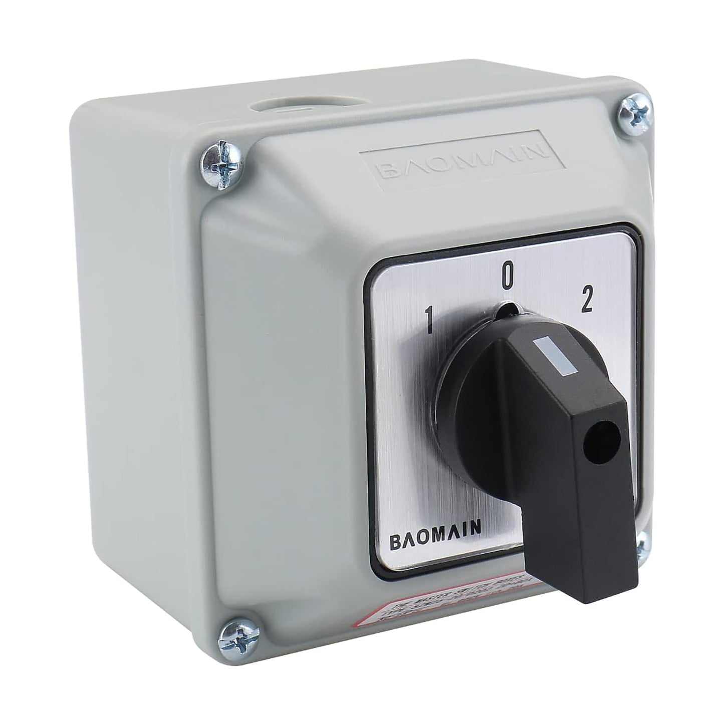 Baomain 20A Rotary Changeover Switch, 660V 3 Position 2 Phase, SZW26-20/D202.2D Cam Switch with Exterior Box (Wider Box)