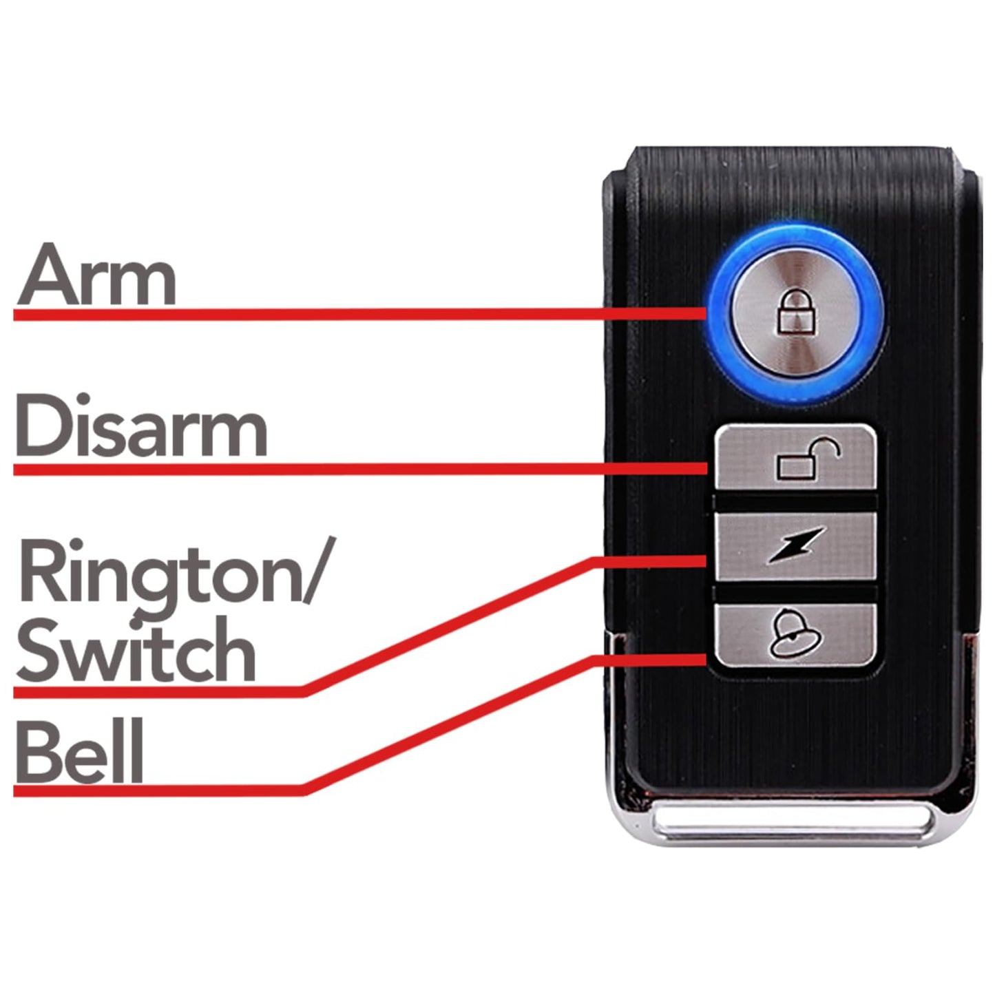 vBike Anti-Theft Alarm System,for eBike, Bike, Motorcycle, and Trailer Wireless with Two Remote Controls, Vibration Motion Sensor, Waterproof, 113dB Loud Alarm with Seven Sensitivity Level