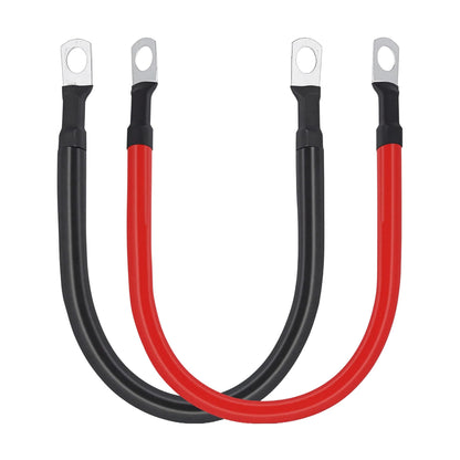 A ABIGAIL 2 AWG Battery Cable 2Gauge Pure Copper Battery Cables with 5/16 in Lugs Both Ends Power Wire Set for Automotive Solar Power Marine Boat RV Car Motorcycle (1FT)