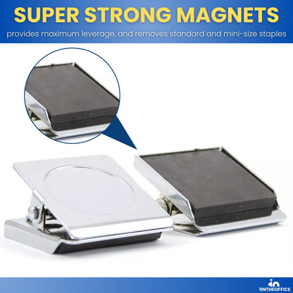 1InTheOffice Strong Magnetic Metal Clips, Heavy Duty, 2.3" Length, 4 Pack