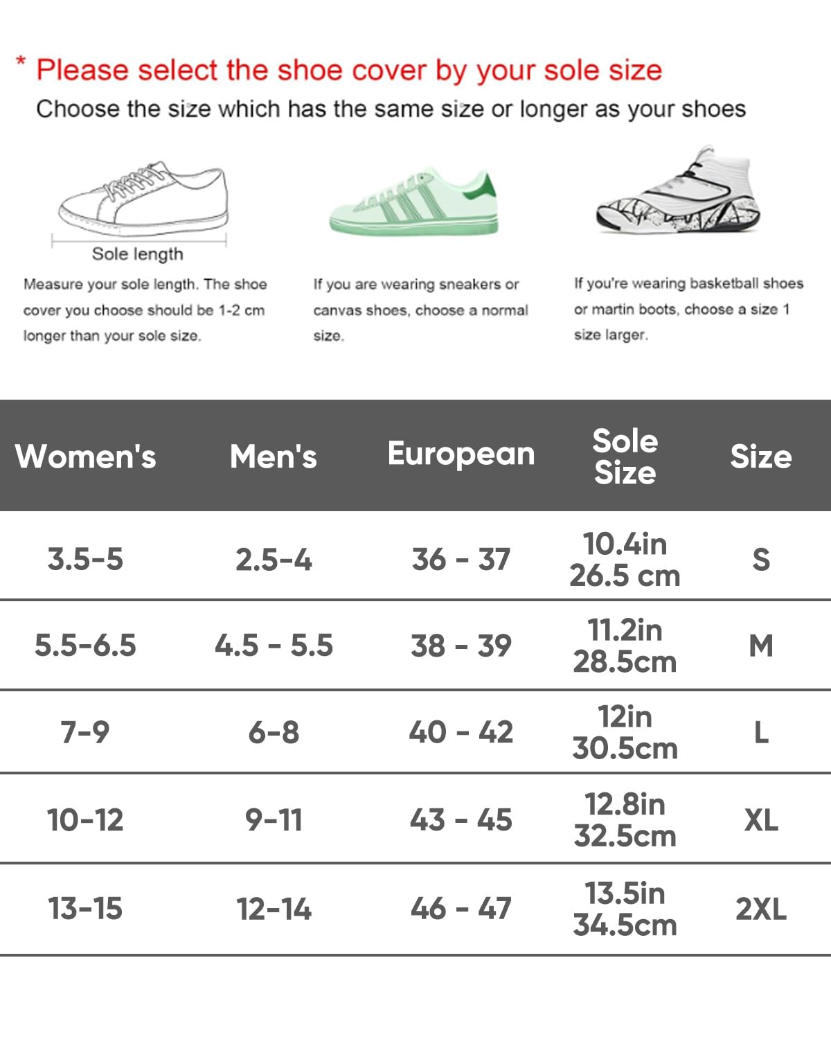 Waterproof Shoe Covers, Thickened Rain Boot Shoe Cover Reusable & Foldable Non-Slip with Reflector for Men Women