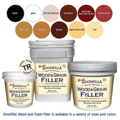Water-Based Wood & Grain Filler (Trowel Ready) - Red Oak - 1 Quart by Goodfilla | Replace Every Filler & Putty | Repairs, Finishes & Patches | Paintable, Stainable, Sandable & Quick Drying