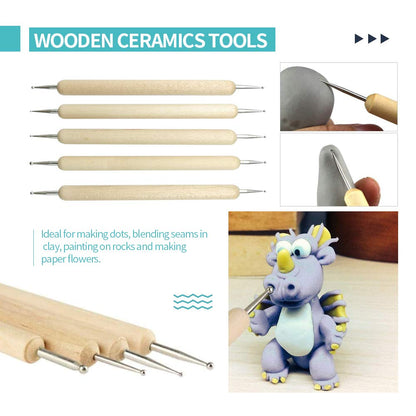 Anxingo 24 in 1 Pottery & Clay Sculpting Tools with Assorted Shape Size DIY Clay Modeling Tool Set for Adult Teen Lover
