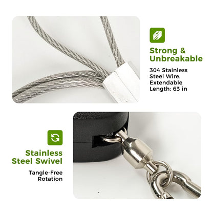 Bamworld 3 Pack Upgraded Retractable Plant Hanger for Indoor Plants, Heavy Duty Auto-Lock Pulley System to Easily Raise and Lower Hanging Planters, Bird Feeders & Garden Baskets