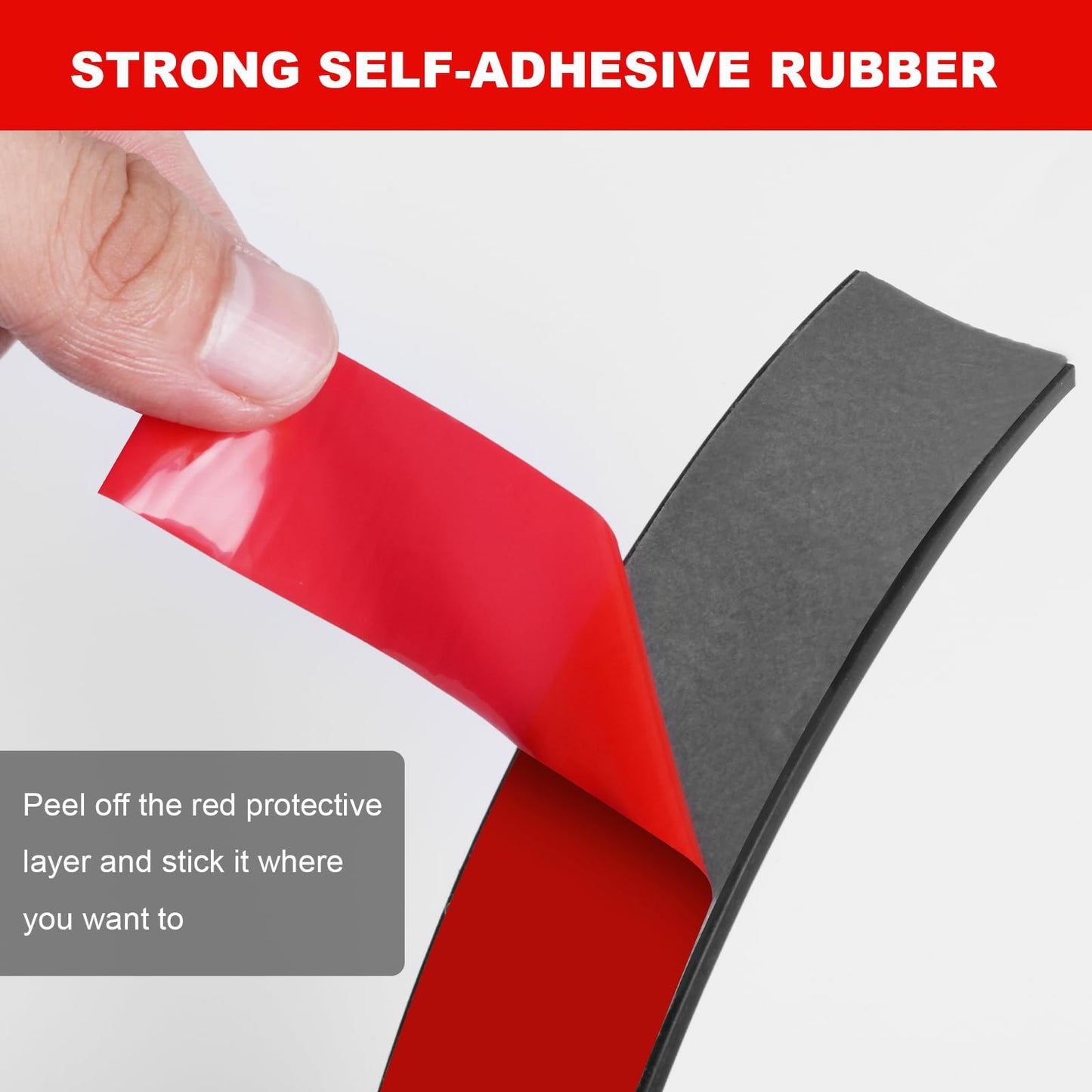 VUAOHIY Neoprene Rubber Strips Self Adhesive Solid Rubber Seal Strips for DIY Gasket Materials, Oil-Resistance, Sound Reduce and Anti-Slip for Flooring, Pads (2 In x 1/8 In x 20 Ft)