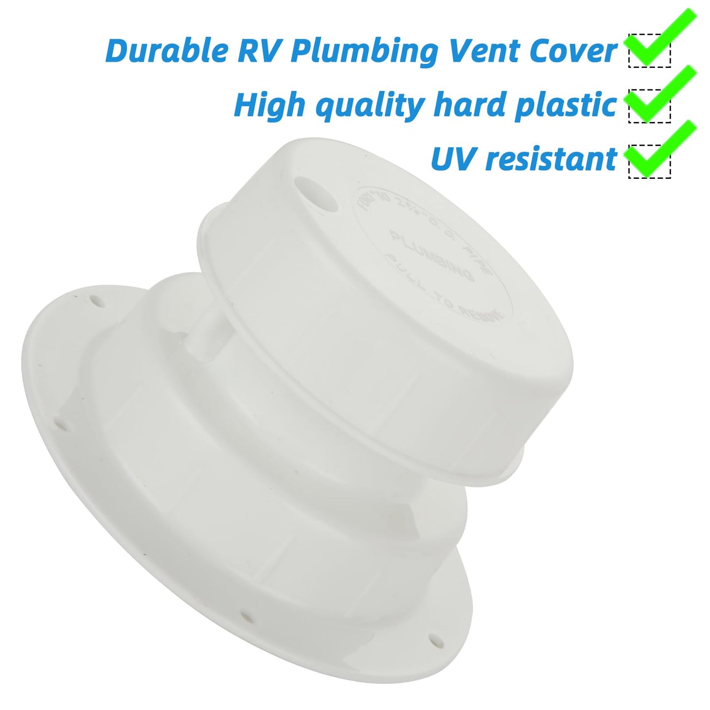 Acrux7 3 PCS RV Roof Vent Cover Caps Replacement for 1 to 2 3/8 Inch Pipe, Plastic Camper RV Plumbing Vent Cap Sewer Ceiling Vent Caps for Trailer Camper Motorhome (White)