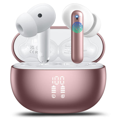 Ai Translation Earbuds Real Time with Audio and Video Calls, 3-in-1 Buletooth 5.4 Translator Earbuds, 164 Languages Translator Earphones, 6 Translation Modes Ear Buds, 42H Translation Headphones Rose