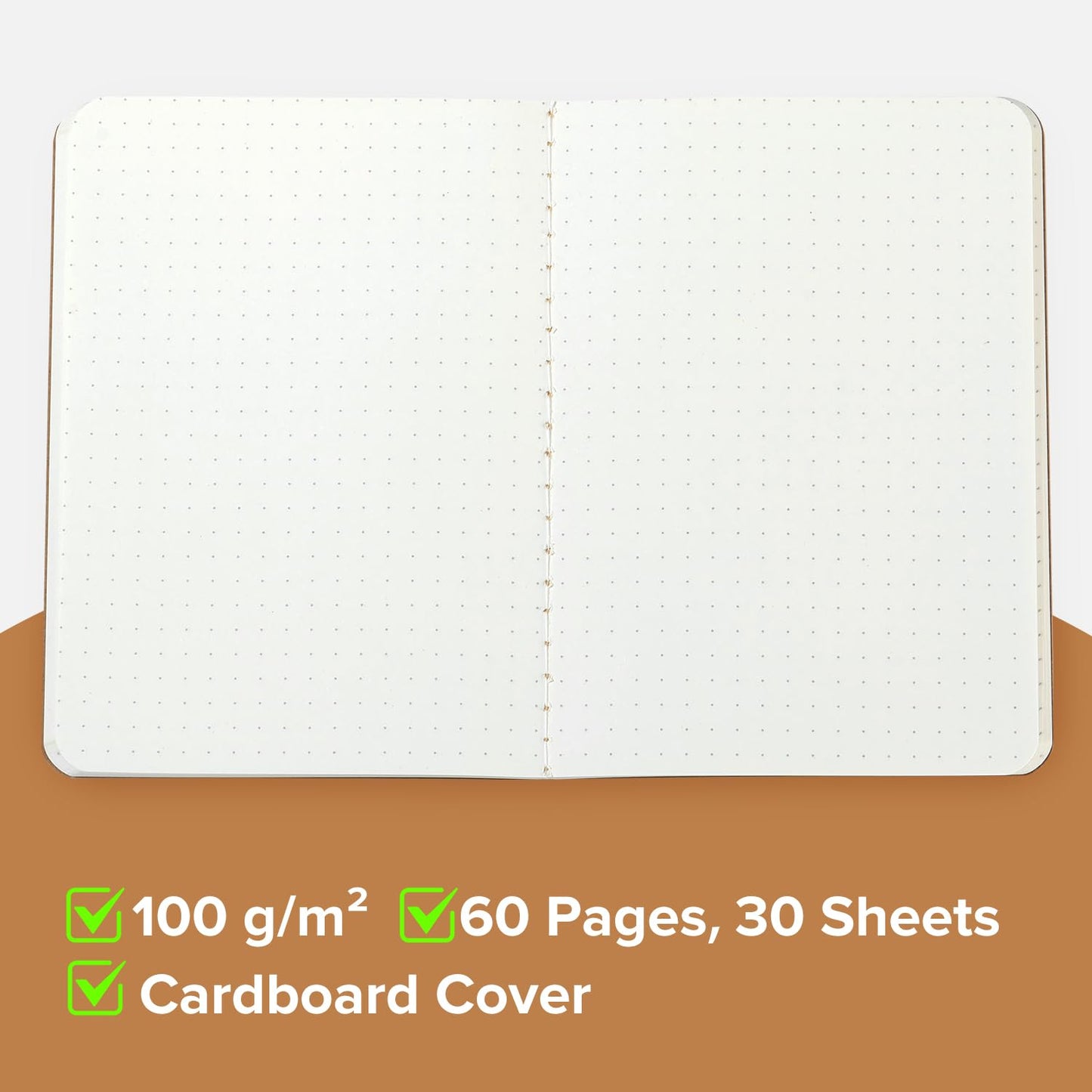 18 Pack A6 Notebooks, 100GSM, Bullet Dotted Journal, Notepad, Pocket Notebook, HOMEMARS Notepads, 10x14cm, 60 Pages, for Students, Writing, Classroom, Travel, Business, Dotted,Thick Paper
