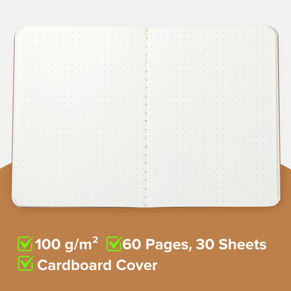 18 Pack A6 Notebooks, 100GSM, Bullet Dotted Journal, Notepad, Pocket Notebook, HOMEMARS Notepads, 10x14cm, 60 Pages, for Students, Writing, Classroom, Travel, Business, Dotted,Thick Paper