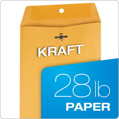 Quality Park Clasp Envelopes, 6.5 X 9.5-Inch, Brown Kraft, Box of 100 (37863)
