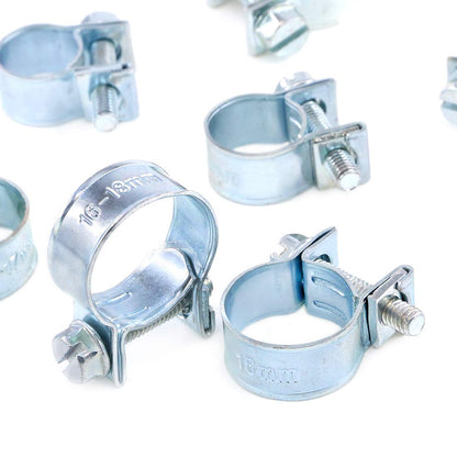 Swpeet 92 Pieces 10 Sizes Mini Hose Clamps Style Fuel Injection Line Zinc Plated Assortment Kit Perfect for Automotive, Agriculture, Plant and Construction