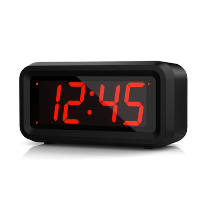 Alarm Clock, Digital Clock, Small Wall Clock, Battery Operated, Adjustable 3-Level Led Brightness, Dim Night Model, 12/24Hr, Cordless, Constantly 1.2'' Digits Display for Bedroom/Travel