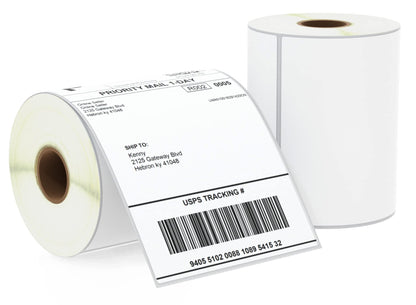BETCKEY - 4" x 6" (102 mm x 152 mm) Shipping Labels Compatible with Zebra & Rollo Label Printer(not for dymo 4XL), Premium Adhesive & Perforated [2 Rolls, 500 Labels]