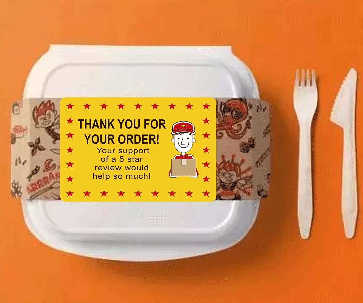 250 Pcs Tamper Evident Labels Thank You for Your Order Stickers 2 x 3 Inch - Food Delivery Tamper Evident Sealed for Freshness Labels Stickers for Food Package Takeout