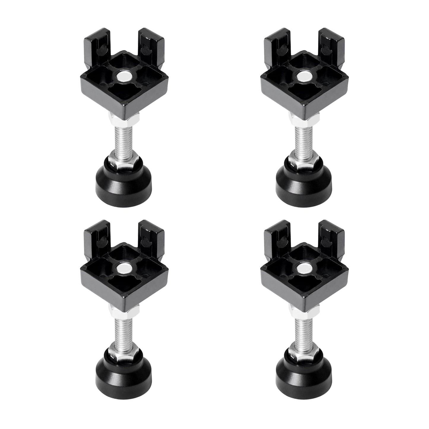 Seekliny 4040 Extrusion Adjustable Leg Feet for 40x40 T-Slot V-Slot Aluminum Extrusion Hardware Accessories Black 4 Pack