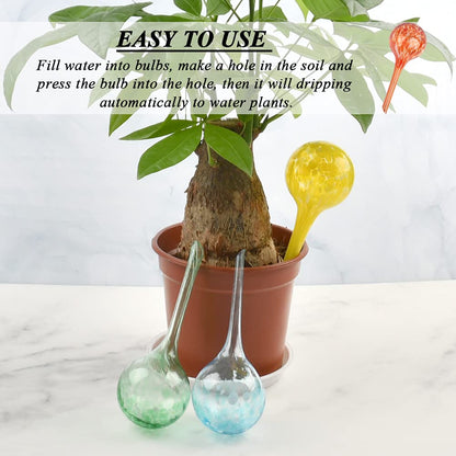 6Pcs Plant Watering Balls for Plant Watering Bulbs, Glass Self Watering Globes, 150ML Volume, Automatic Plant Watering Globe Watering Devices Perfect for Vacation Plant Indoor & Outdoor (6 x 15CM)