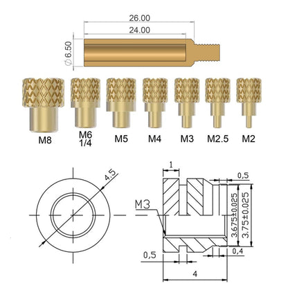 60W Digital Soldering Iron with Heat Set Insert Tool Tips and 120 Pcs M3x4x4.5 Threaded Inserts for Inserts 3D Printing and Plastic