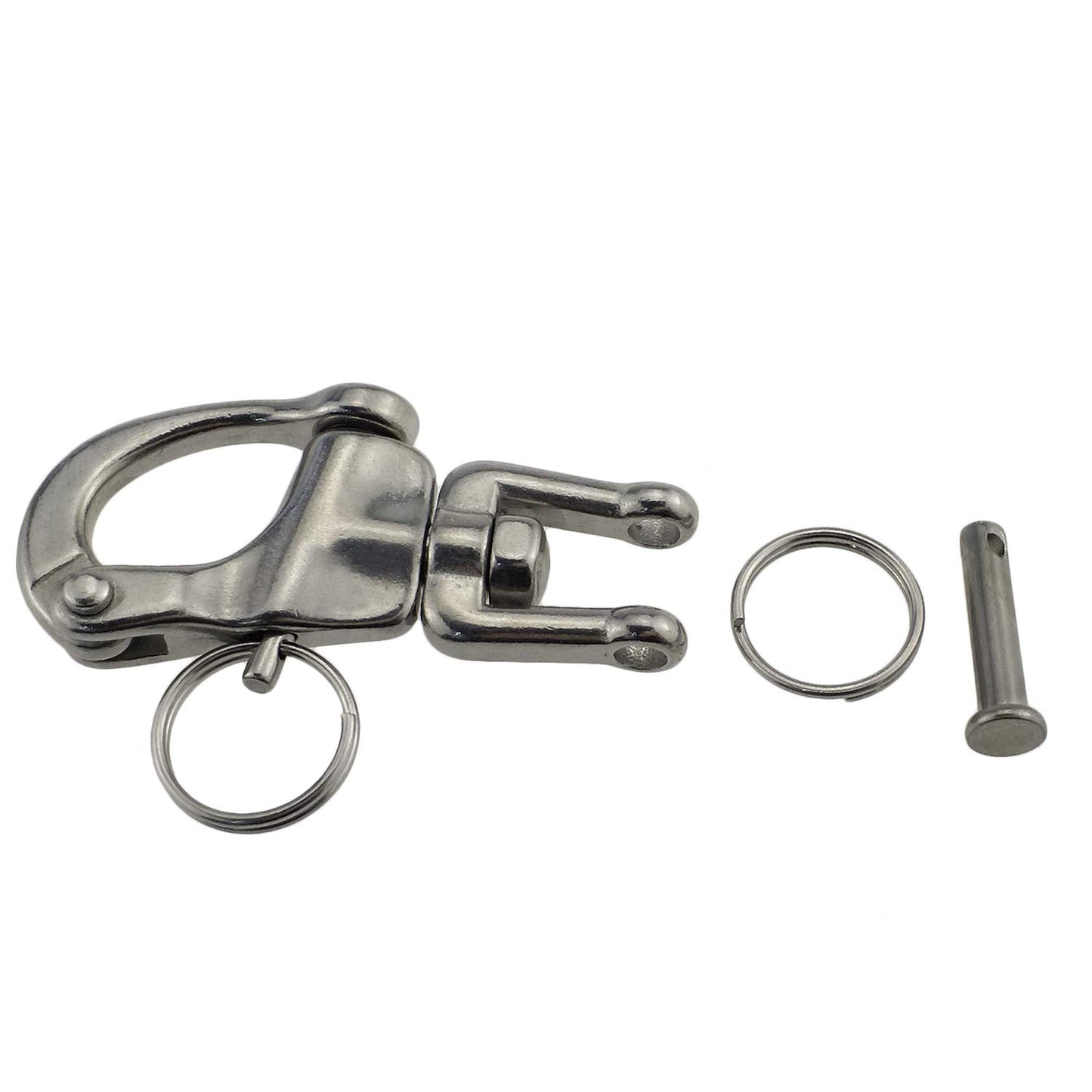 Pair of 3-1/2 inch Jaw Swivel Snap Shackle 316 Stainless Steel for Sailboat Spinnaker Halyard