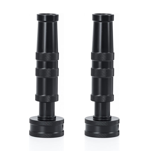 [2 Pack] RESTMO 100% Solid Brass Adjustable Twist Hose Nozzle with Anti-Rust Coating, Heavy Duty High Pressure Nozzle with 3 Spray Patterns for Garden Watering, Car Washing, Patio & Floor Cleaning