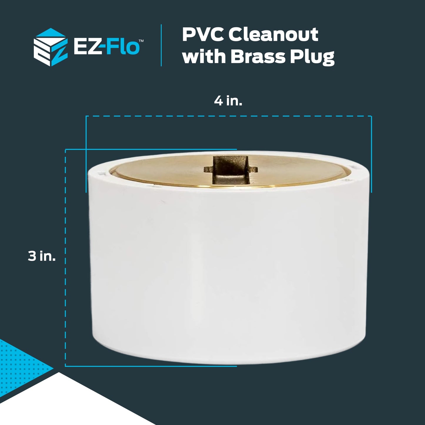 EZ-FLO 15336 Clean-Out with Brass Plug, White