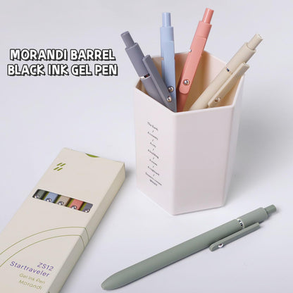 UIXJODO Gel Pens, 10Pcs 0.5mm Black Ink Pens Fine Point Smooth Writing Pens, High-End Series Retractable Pens for Journaling Note Taking, Cute Office School Supplies Gifts for Women (10 Pcs Morandi)