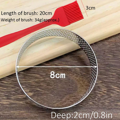 DATANYA 12Pack Tart Rings 3.15 Inch Perforated Tart Ring Stainless Steel, Round Mousse Cake Ring Metal Pastry Mold for Baking Cooking Pastries, small fruit tartet crust 8cm