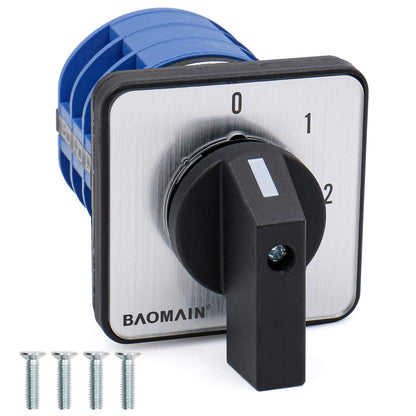 Baomain 40A Changeover Control Switch, 660V 4 Positions 12 Terminals, Rotary Cam Switch SZW26-40/0-3.3