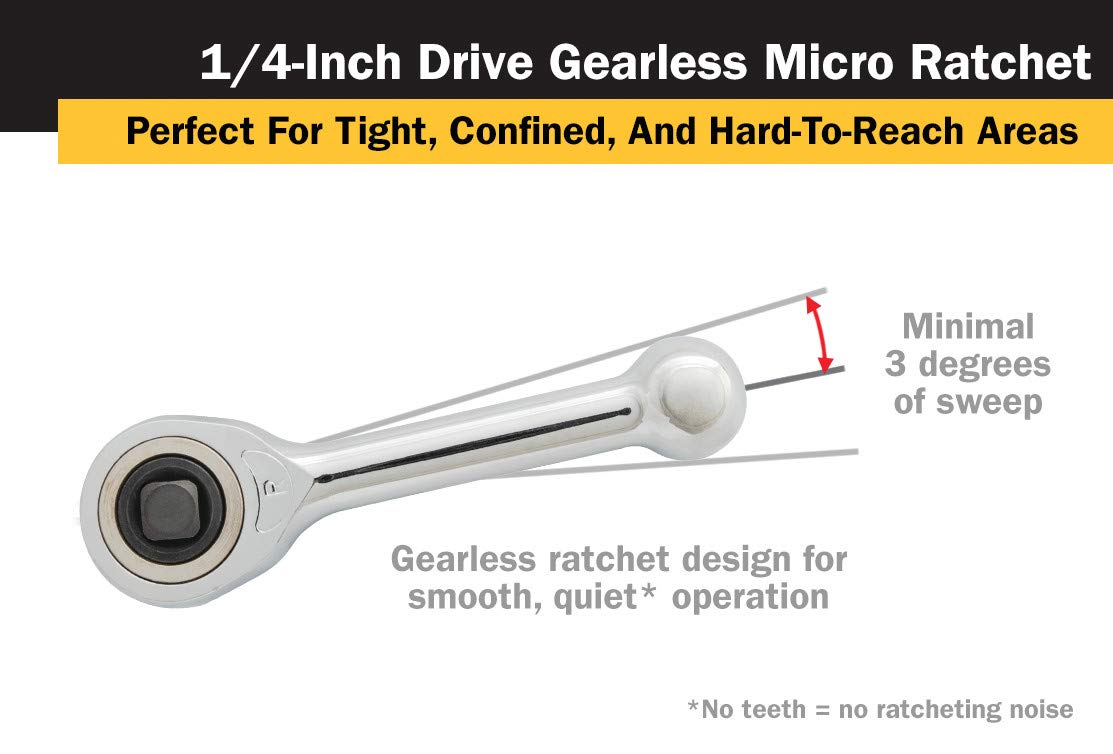 Titan 11200 1/4-Inch Drive Gearless Micro Ratchet