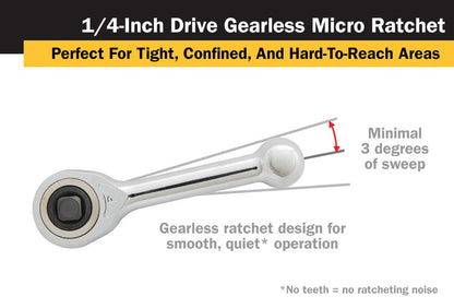 Titan 11200 1/4-Inch Drive Gearless Micro Ratchet