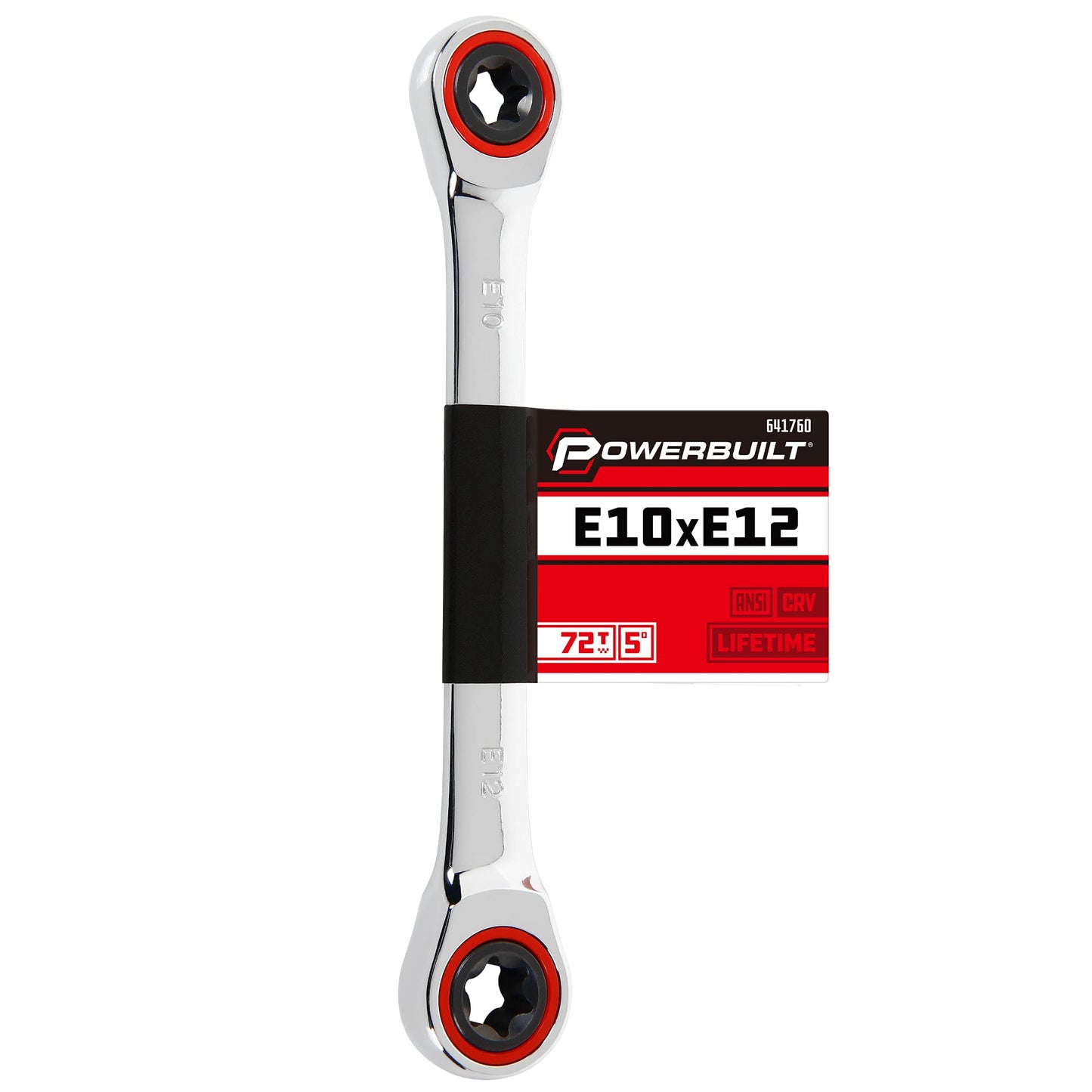 Powerbuilt 641760 Ratcheting Double Box-End E-Star Wrench - E10/E12