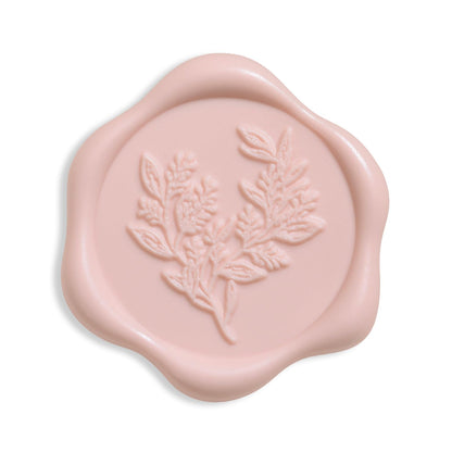 UNIQOOO Wax Seal Stickers - Eucalyptus Wedding Invitation Envelope Seal Stickers, 50 Pcs Self- Adhesive Blush Pink Stickers, Perfect for Invitation, Christmas, Gift Wrapping, Party