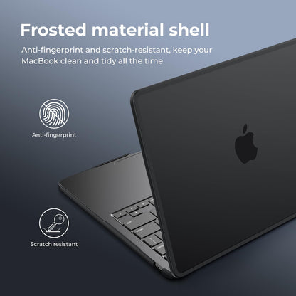 BlueSwan Compatible with MacBook Air 13 inch Case 2026-2022 M5 M4 M3 M2 A3449 A3240 A3113 A2681, Anti-Cracking and Anti-Fingerprint Hard Shell, Soft TPU Bumper PC for Air 13.6 inch Case, Black